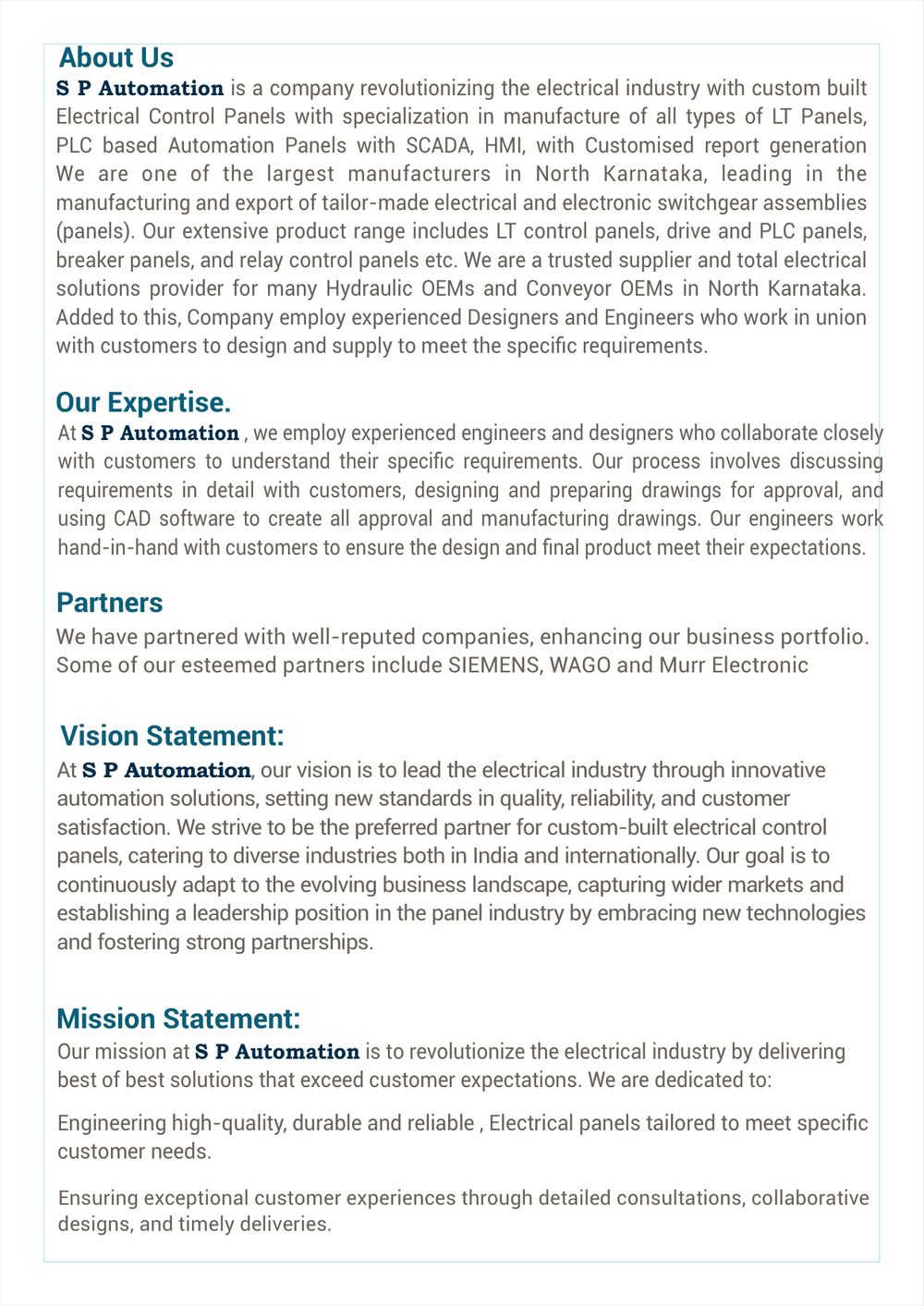 S P Automation Brochure — page 2