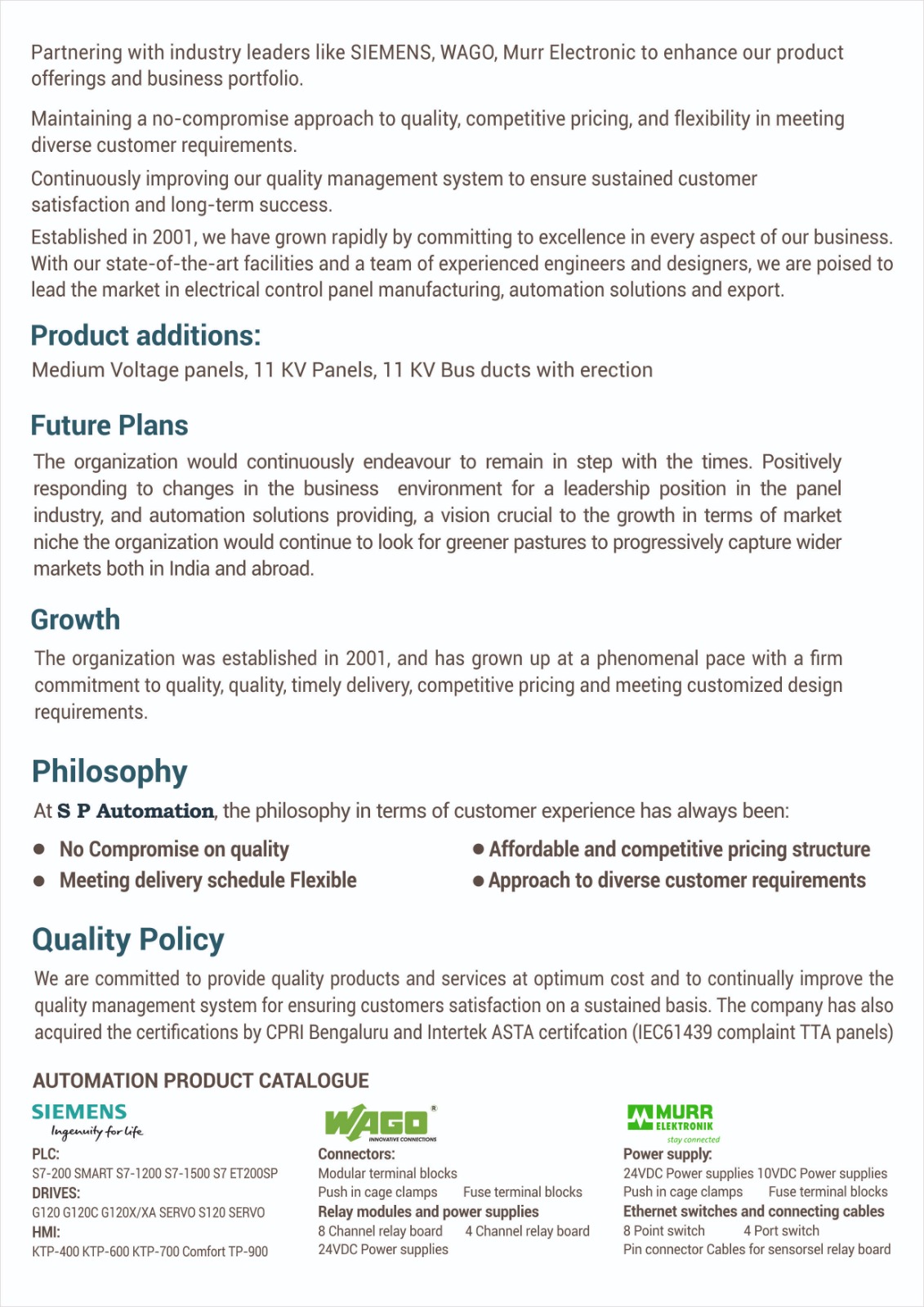 Company Profile — page 2